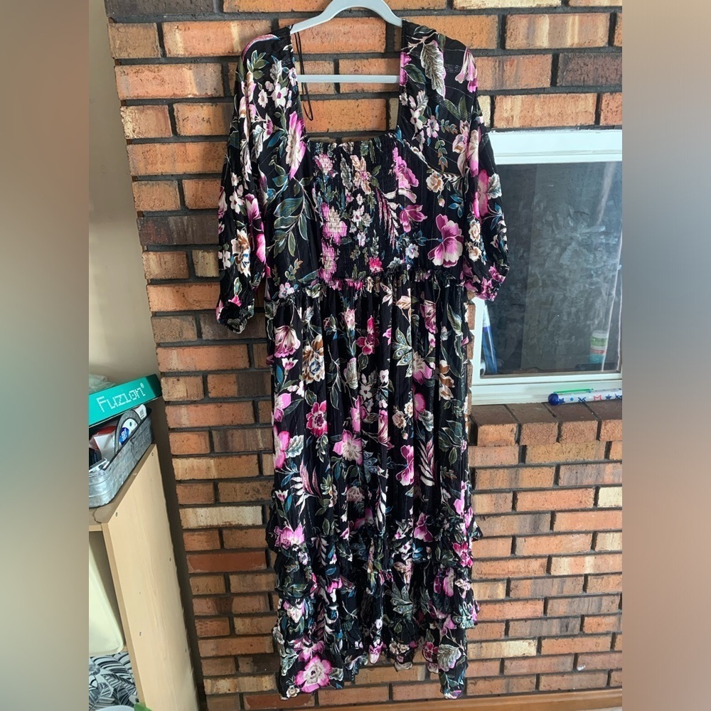 Jessica Simpson Black and Pink Floral Dress - Picture 2 of 4